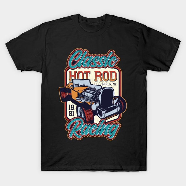 Classic Hot Rod Racing Brooklyn 1981 T-Shirt by Verboten